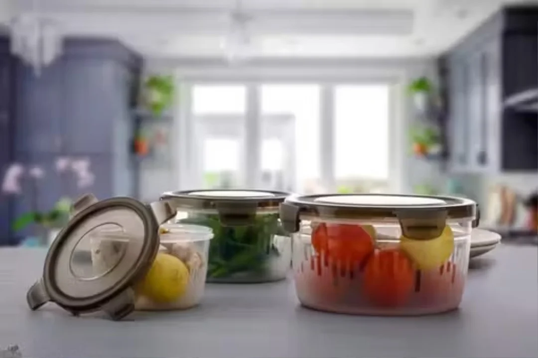 3 pcs Food Storage Container Set | Plastic Jars with Lids | Transparent Multipurpose Kitchen Containers image 3