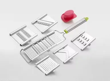 Stainless Steel Grater | Multi-Functional Slicer | Compact Food Preparation Tool | Kitchen Grater for Cheese, Vegetables & Potatoes thumbnail 0