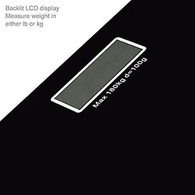 Electronic LCD Glass Top Body Weight Scale| Black Personal Fitness Weighing Machine Home 180 kg Capacity thumbnail 5