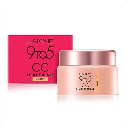 Lakmé 9To5 CC Mousse Foundation with Vitamin E | Matte Finish | Non-Comedogenic | Lightweight Foundation 25g |Best Foundation for Oily Skin | Frappe image 1