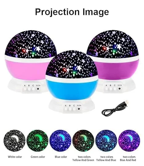 Star Master Galaxy Night Light Projector | 360° Rotating LED Multicolour Lamp | USB & Battery Powered | Kids & Bedroom Décor | Best Night Projector image 2