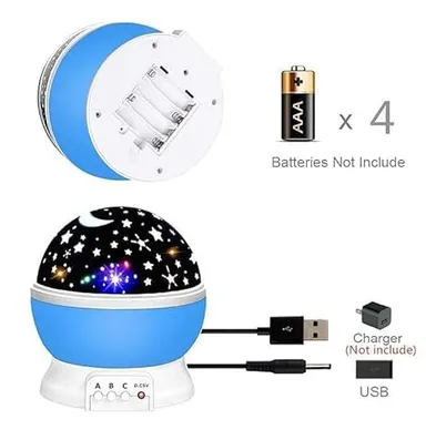 Star Master Galaxy Night Light Projector | 360° Rotating LED Multicolour Lamp | USB & Battery Powered | Kids & Bedroom Décor | Best Night Projector  thumbnail 2