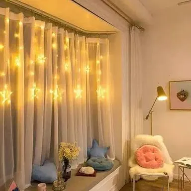BrightGlow Yellow Star LED Light String | Energy Saving Decorative Lights for Festivals and Parties thumbnail 2