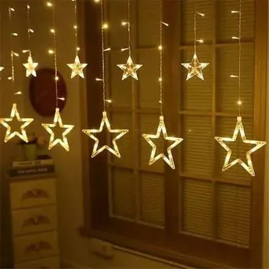 BrightGlow Yellow Star LED Light String | Energy Saving Decorative Lights for Festivals and Parties