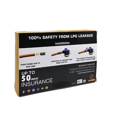 Magic Lock Gas Safety Device Nano Technology Automatic LPG Gas Leak Detector with Auto Shut Off ISI Compatible Cylinder Safety Lock for Home Kitchen Protection India thumbnail 1