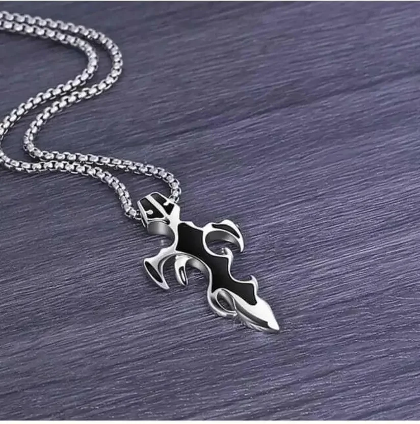 Black Sword Pendant Necklace | Stainless Steel Chain for Men & Boys| Stylish Gift Locket for Birthday, Valentine, Anniversary | Durable Fashion Jewelry image 5