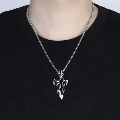 Black Sword Pendant Necklace | Stainless Steel Chain for Men & Boys| Stylish Gift Locket for Birthday, Valentine, Anniversary | Durable Fashion Jewelry thumbnail 0