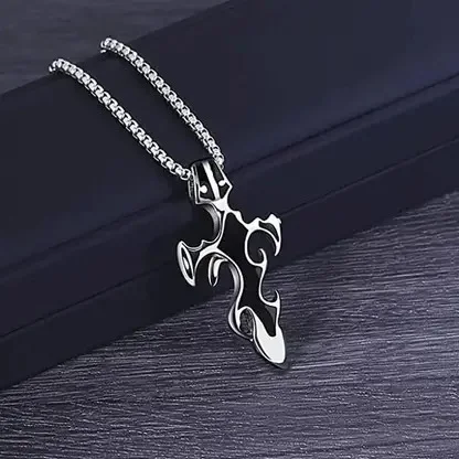 Black Sword Pendant Necklace | Stainless Steel Chain for Men & Boys| Stylish Gift Locket for Birthday, Valentine, Anniversary | Durable Fashion Jewelry image 6