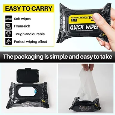Shoe Wipes| Sneaker Cleaner Wipes| Portable Shoe Cleaning Wipes (80 Pcs) |Instant Stain Remover for Sneakers thumbnail 2
