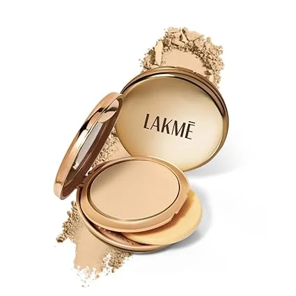 Lakme Unreal Dual Cover Pressed Powder 2 In 1 Compact | Foundation | Non Cakey Lightweight Long Lasting 10 Ivory 9g | Ideal for Oily Skin Perfect for Everyday Use image 1