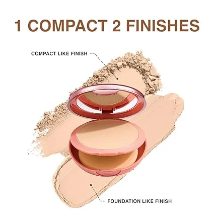Lakme Unreal Dual Cover Pressed Powder 2 In 1 Compact | Foundation | Non Cakey Lightweight Long Lasting 10 Ivory 9g | Ideal for Oily Skin Perfect for Everyday Use image 3