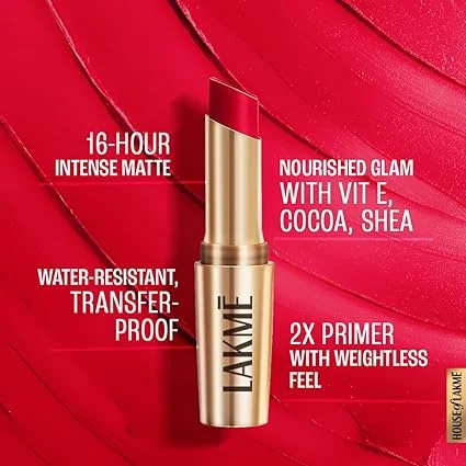 Lakme 9TO5 Primer | Matte Lip Color MP6 Deep Wine Long-Lasting Matte Finish 3.6g | Affordable All-Day Wear Lipstick image 3