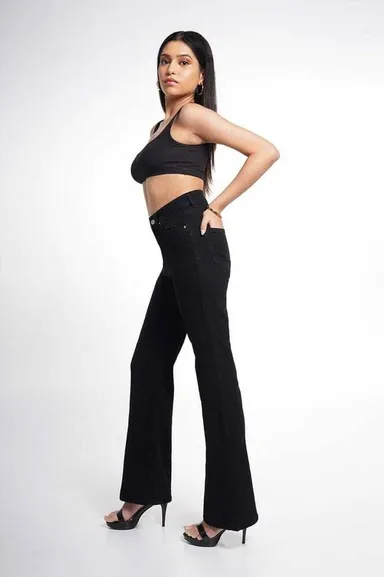 Women Bellbottom Stretchable Boot-Leg Flared Jeans | Comfortable Fit | Stylish Casual Wear thumbnail 2
