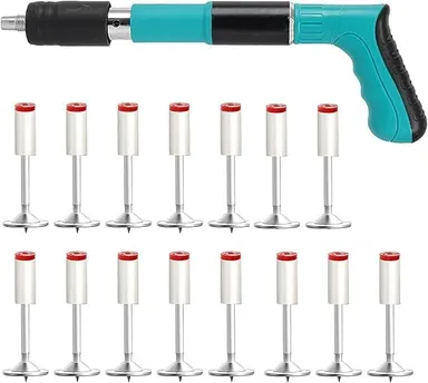 Manual Steel Nail Gun | Wall Fastening Tool | Rivet Device for Concrete and Wood | Household Woodworking Accessories with 8 Nails| DIY Wire Slotting Heavy Duty thumbnail 0