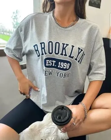 LuxeWear Printed Cotton Women’s T-Shirt | M Size | Stylish Casual Top | Comfortable Cotton Shirt for Women thumbnail 1