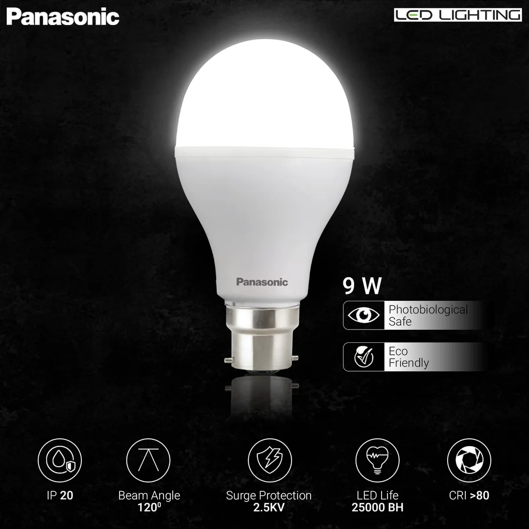 Panasonic Rechargeable Emergency LED Bulb B22 9W |Cool Daylight PBUM13097 |3‑5 Hr Backup | Home Power Cuts Solution image 3