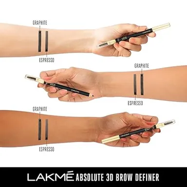 Lakmé Absolute 3D Brow Definer Pencil Espresso Shade | Smudge‑Proof Long Wear  thumbnail 4