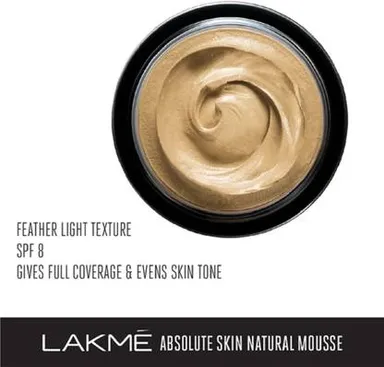 Lakmé Absolute Mattreal Skin Natural Mousse Foundation | Lightweight | Long-Lasting | Oil-Free Formula | For Oily Skin | 30g | Smooth Matte Finish thumbnail 1