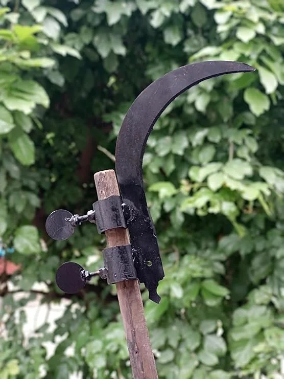 Grass Sickle Cutter Head | Razor-Sharp Durable Blade | Adjustable Handle | Traditional Garden Cutter Tool | Black Metal Blade image 5
