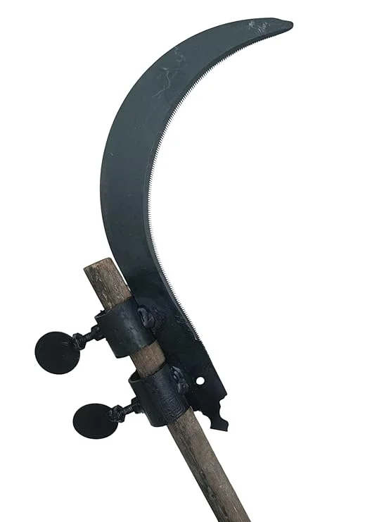 Grass Sickle Cutter Head | Razor-Sharp Durable Blade | Adjustable Handle | Traditional Garden Cutter Tool | Black Metal Blade image 1