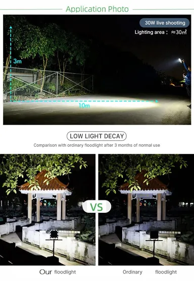 LED Outdoor Flood Light 60W | IP65 Waterproof |Cool White | Energy Efficient Garden & Security Lighting thumbnail 3