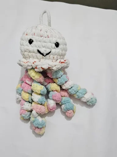 Crochet Jellyfish Toy | Handmade Plush Toys for Infants |Toddlers and Babies | Cute Soft Crochet Baby Gift thumbnail 3