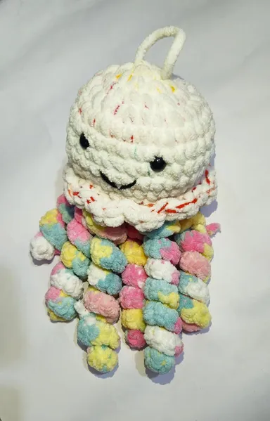 Crochet Jellyfish Toy | Handmade Plush Toys for Infants |Toddlers and Babies | Cute Soft Crochet Baby Gift thumbnail 8