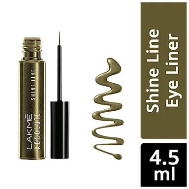 Lakmé Absolute Shine Line Eye Liner | Liquid Gold, 4.5 ml | Waterproof | Long-lasting | Party Ready