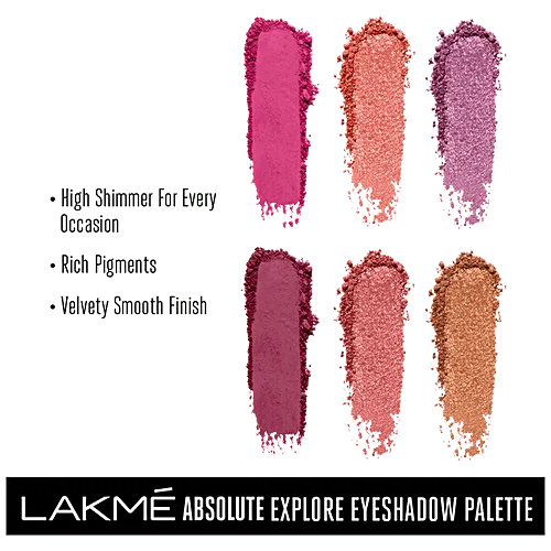 Lakme | Absolute Explore Eyeshadow Palette Purple Haze | 6 Shimmer Shades, Velvety Finish | 10 g image 2
