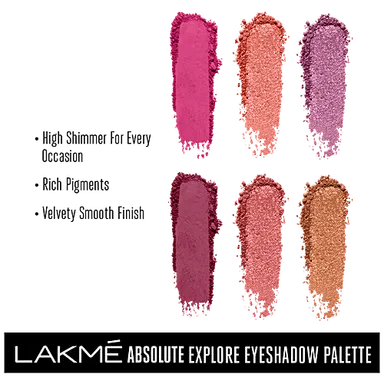 Lakme | Absolute Explore Eyeshadow Palette Purple Haze | 6 Shimmer Shades, Velvety Finish | 10 g thumbnail 1