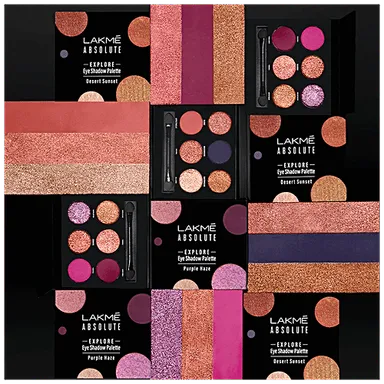 Lakme | Absolute Explore Eyeshadow Palette Purple Haze | 6 Shimmer Shades, Velvety Finish | 10 g thumbnail 3