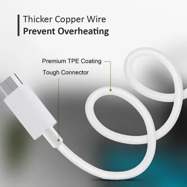 Fast Charging Braided Micro USB Cable | 1.2m Gold & Black | QC 3.0 | Data Sync 480Mbps thumbnail 2