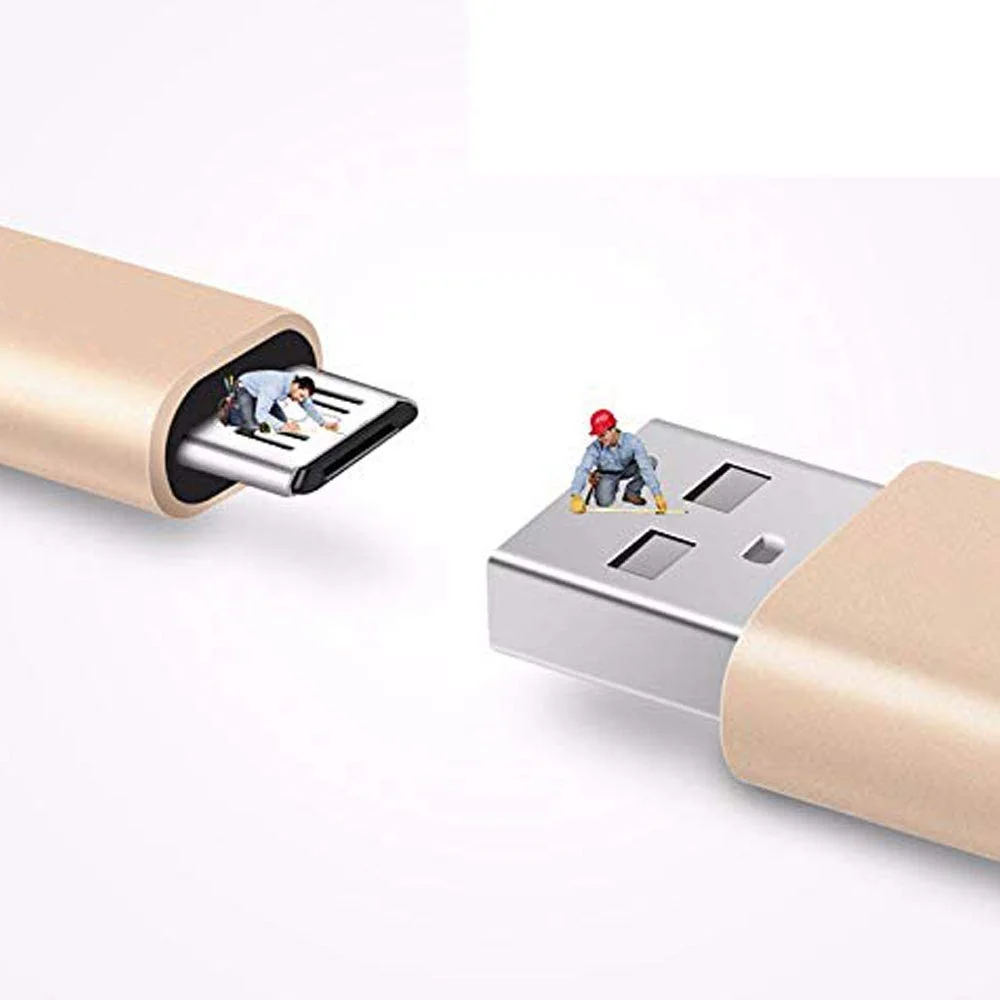 i-Top Micro USB Metal Data Cable | 25W Fast Charging | High-Speed Data Transfer | Durable 1m Long | Compatible with Android Devices & Tablets | Gold & Black image 2