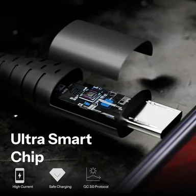 i-Top Micro USB Metal Data Cable | 25W Fast Charging | High-Speed Data Transfer | Durable 1m Long | Compatible with Android Devices & Tablets | Gold & Black thumbnail 2