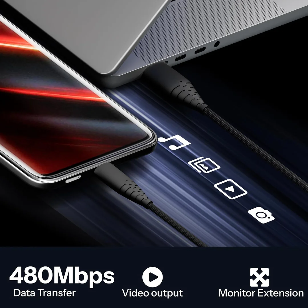 i-Top Micro USB Metal Data Cable | 25W Fast Charging | High-Speed Data Transfer | Durable 1m Long | Compatible with Android Devices & Tablets | Gold & Black image 4