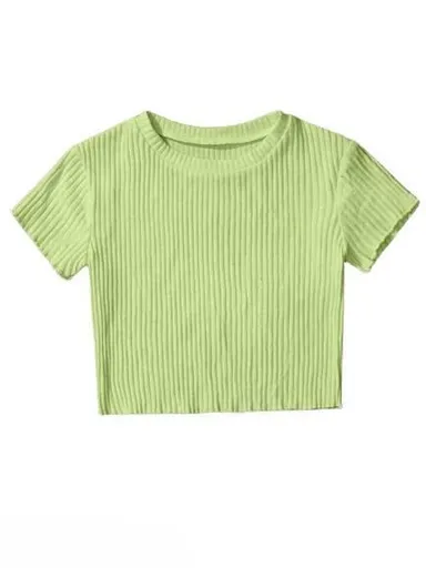 ChicFlex Ladies Short Sleeve Solid Crop Tee | Size XL | Trendy & Comfortable | Perfect for Casual Wear thumbnail 0