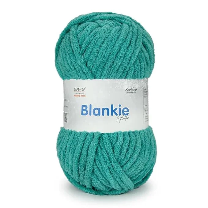 Ganga Acrowools Blankie Glitter Chenille Yarn | Super Soft Knitting and Crochet Yarn 100gm | Each Pack of 4 | Bulky Yarn for Blankets and Crafts image 1