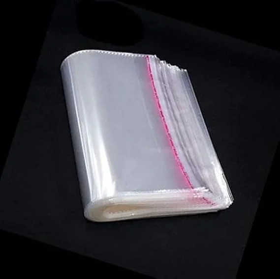Transparent Plastic Poly Bag 10x14 Inch | Self Adhesive Garment Packing Pouch 25x35 Cm | Saree and T-Shirt or Jeans Packaging | Pack of 100 image 2