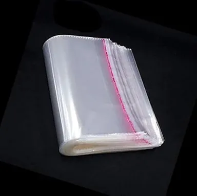 Transparent Plastic Poly Bag 10x14 Inch | Self Adhesive Garment Packing Pouch 25x35 Cm | Saree and T-Shirt or Jeans Packaging | Pack of 100 thumbnail 1