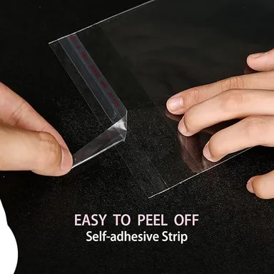Transparent Plastic Poly Bag 10x14 Inch | Self Adhesive Garment Packing Pouch 25x35 Cm | Saree and T-Shirt or Jeans Packaging | Pack of 100 thumbnail 2