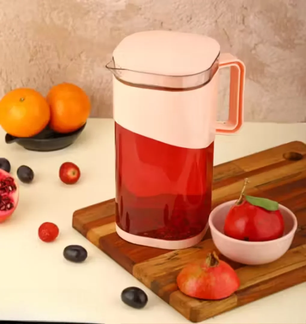 Glass Water Jug for Dining | Peach Decorative Water Jug | Colorful Dining Table Jug Plastic | Stylish Jug for Home & Kitchen image 1