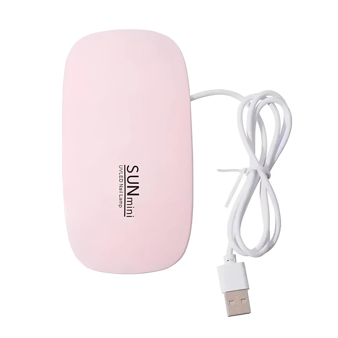  Mini USB UV/LED Gel Nail Lamp | Portable Foldable 6W Manicure Tool Pink | Travel‑Friendly Nail Polish Curing Lamp for Home & Salon image 1