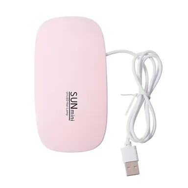  Mini USB UV/LED Gel Nail Lamp | Portable Foldable 6W Manicure Tool Pink | Travel‑Friendly Nail Polish Curing Lamp for Home & Salon