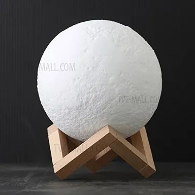 Moon Lamp | Kids Bedroom LED Night Light | White Color Moon Ball with Stand | Magical Space Decor thumbnail 1