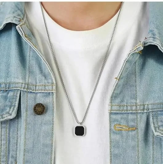 Pendant Necklace | Stainless Steel Chain | Stylish Gift for Men & Boyfriend | Durable | Sleek Design image 2