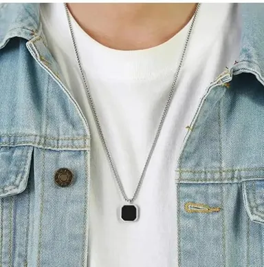 Pendant Necklace | Stainless Steel Chain | Stylish Gift for Men & Boyfriend | Durable | Sleek Design thumbnail 1