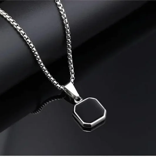 Pendant Necklace | Stainless Steel Chain | Stylish Gift for Men & Boyfriend | Durable | Sleek Design image 3