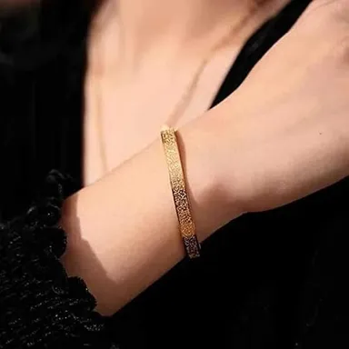 luxuarylook ayatul kursi bracelet | 18k gold-plated stainless steel adjustable unisex islamic gift | durable spiritual protection Cuff thumbnail 4