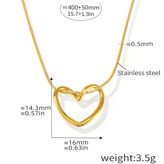 LUXUARYLOOK Heart Pendant Necklace for Women | Gold Plated Stainless Steel Jewelry| Crystal Heart Shape Pendant, Anniversary Gift | Valentine’s Day Necklace for Her |Elegant Fashion Jewelry image 6