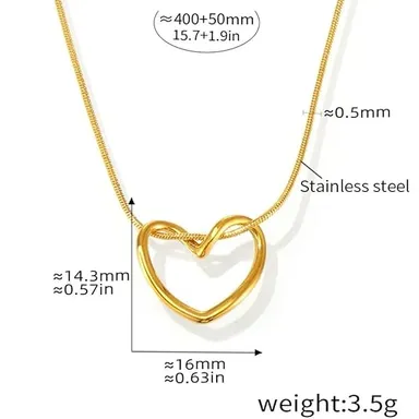 LUXUARYLOOK Heart Pendant Necklace for Women | Gold Plated Stainless Steel Jewelry| Crystal Heart Shape Pendant, Anniversary Gift | Valentine’s Day Necklace for Her |Elegant Fashion Jewelry thumbnail 5